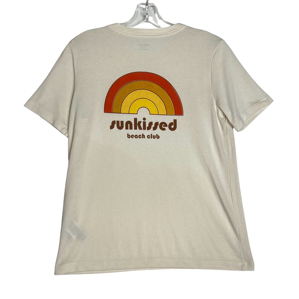 Madewell Sunkissed Beach Club Graphic Tomboy Tee Short Sleeve Crew Neck Cream